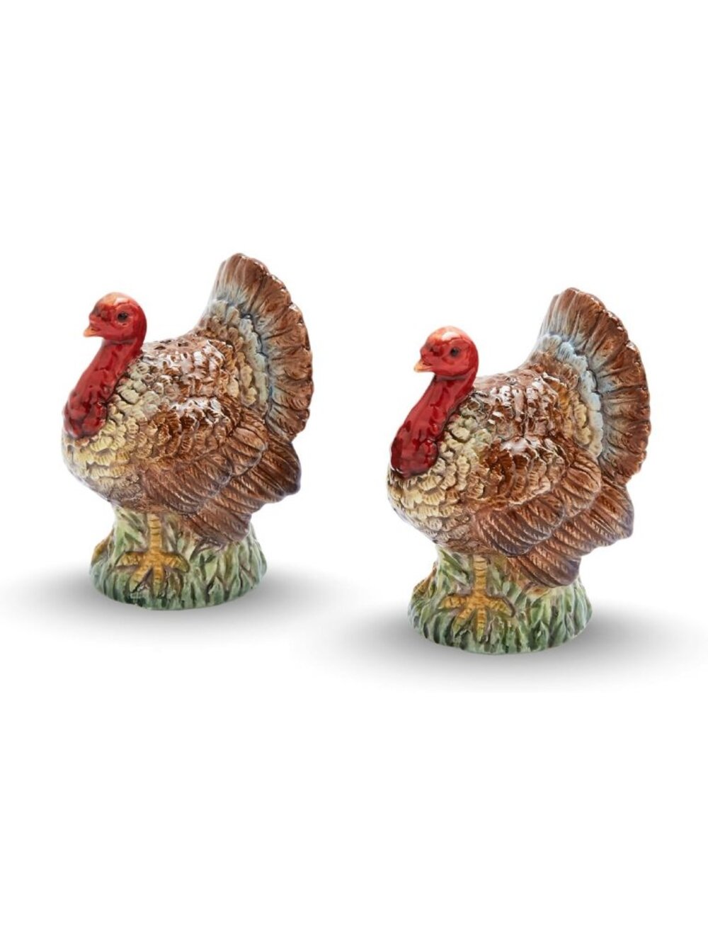 Turkey-Shaped Salt & Pepper Shakers - 3.5" Ceramic Farmhouse Décor for Dining
